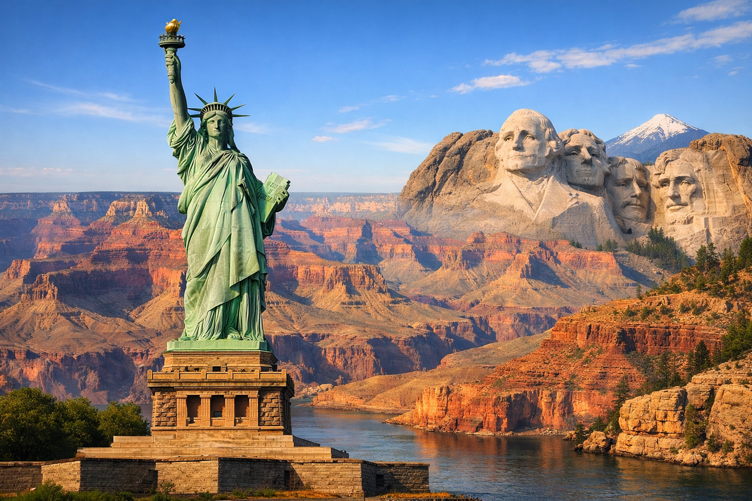 Mammoth Cave and Smithsonian attractions representing the best places to visit in the USA