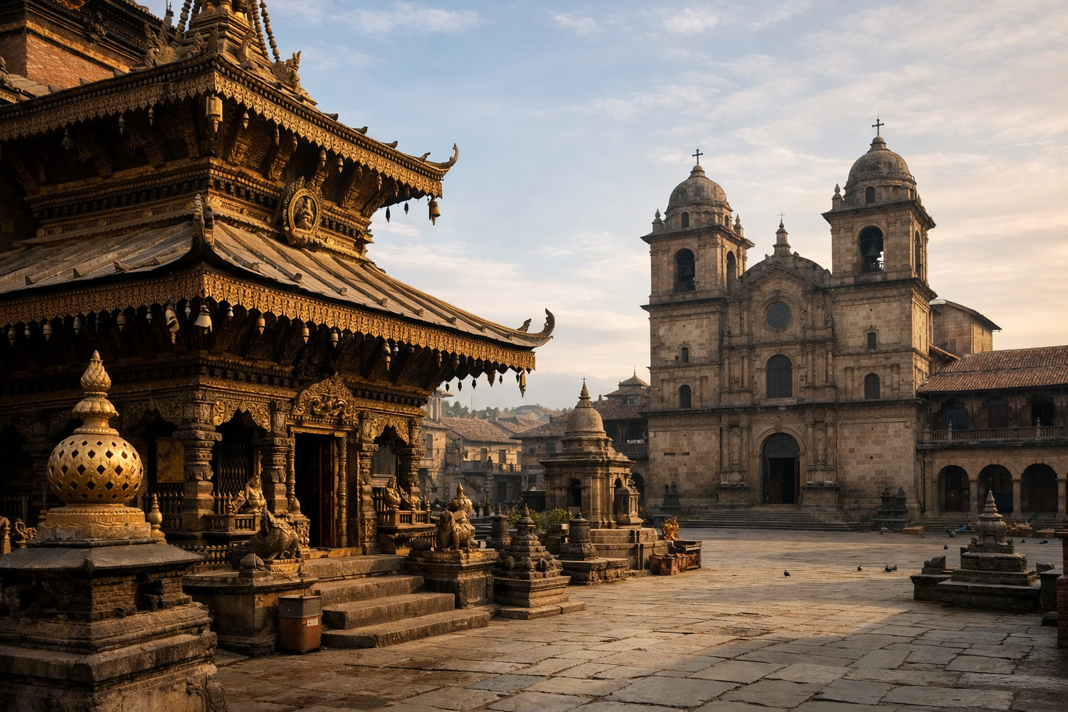 Historic church and temple architecture